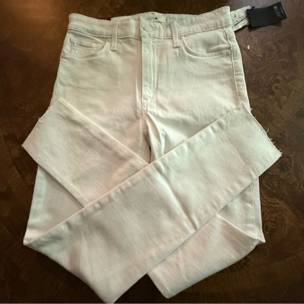 Joe’s High Rise Skinny Ankle White NWT Jeans Sz 25 Ret $198 Saks Buy